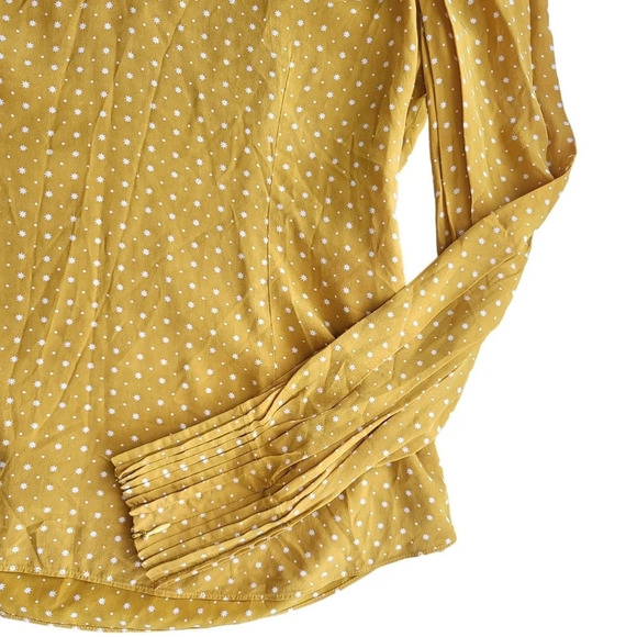 Joie Korina Star Printed Long Sleeve Blouse Women's Small Yellow As Seen On - Picture 8 of 11